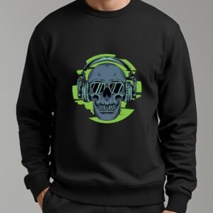 Unisex Premium Regular Fit Sweatshirt Skull Headphones